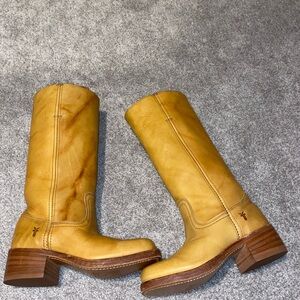 FRYE Campus 14L Banana Leather Boots Size 6.5M Women’s Made In USA
